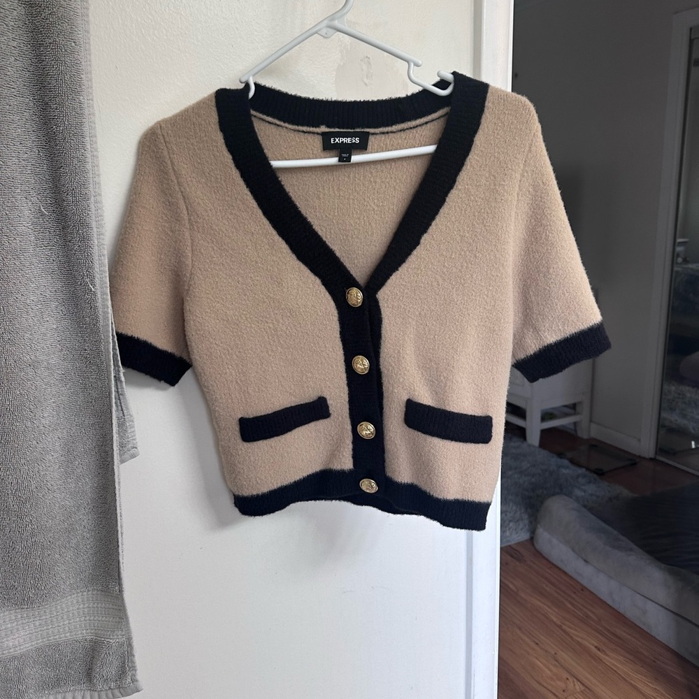 Express Black and Tan Women's Cardigan